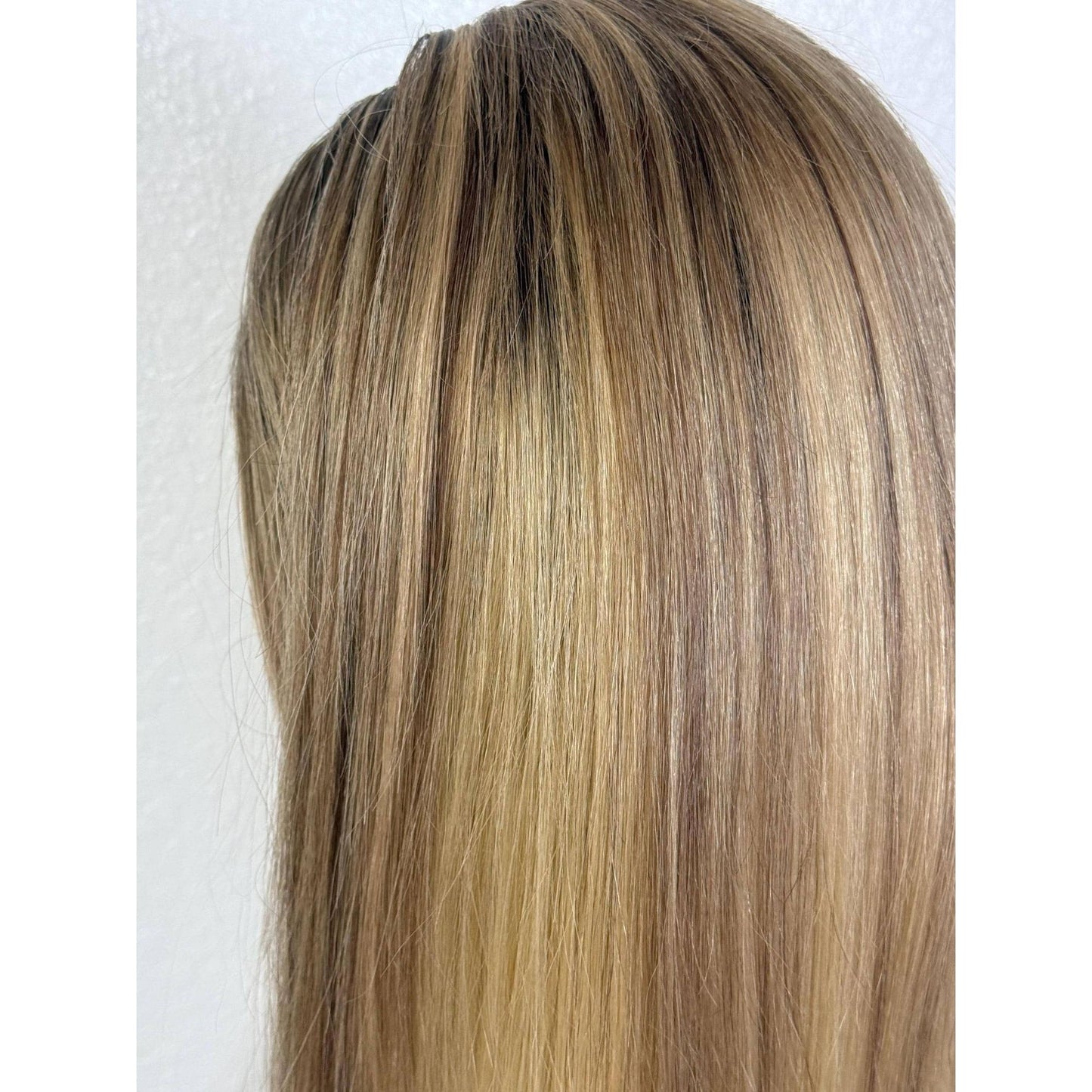 "KELLY" HUMAN HAIR LACE TOP WIG 22" - BLONDE ROOT SMUDGE