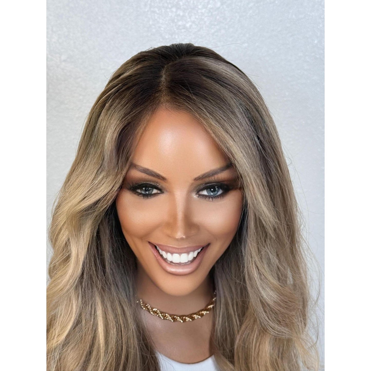 "CHARLI" HUMAN HAIR LACE TOP WIG 22" - BLONDE BALAYAGE