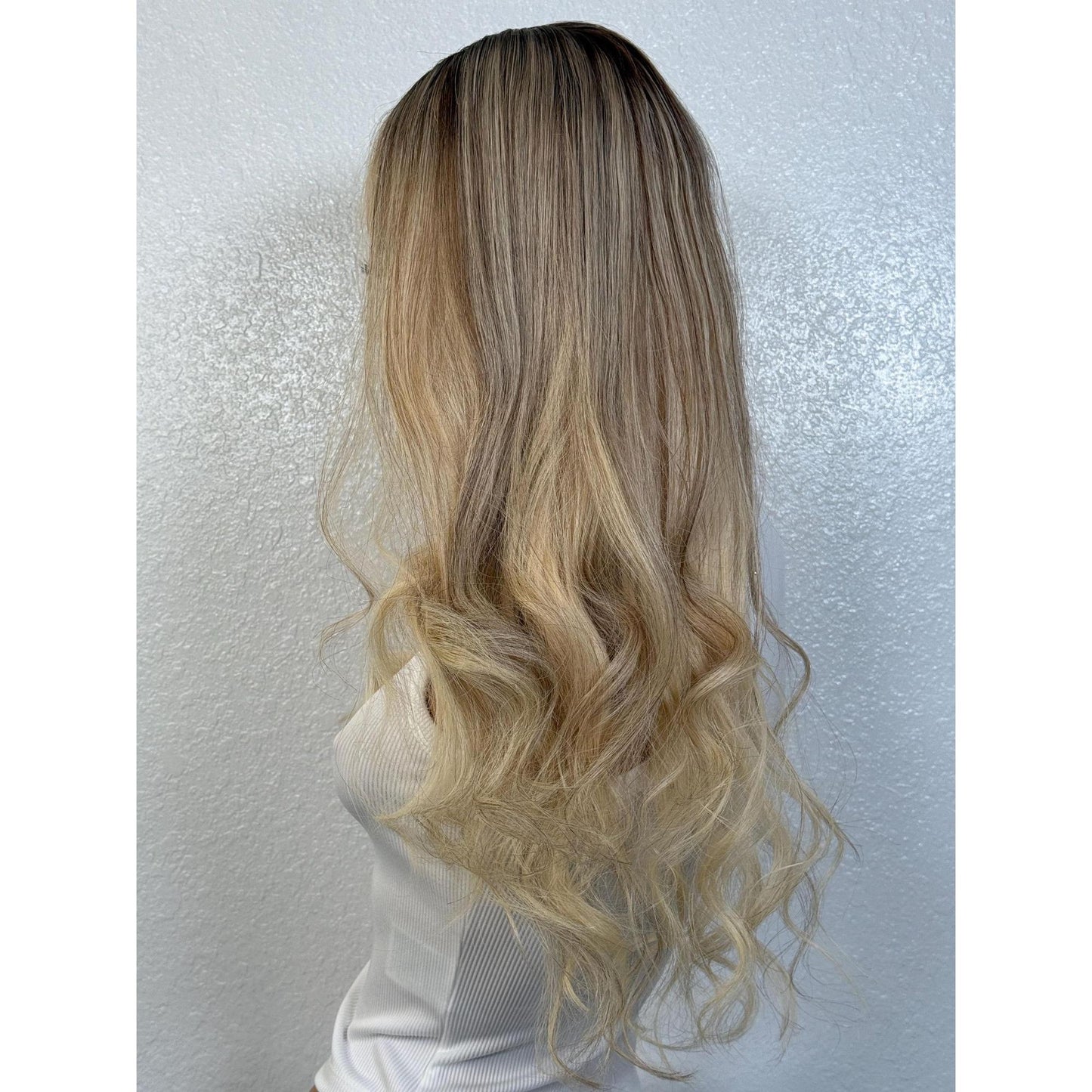 "NORAH" HUMAN HAIR LACE TOP WIG 20" - BLONDE OMBRE