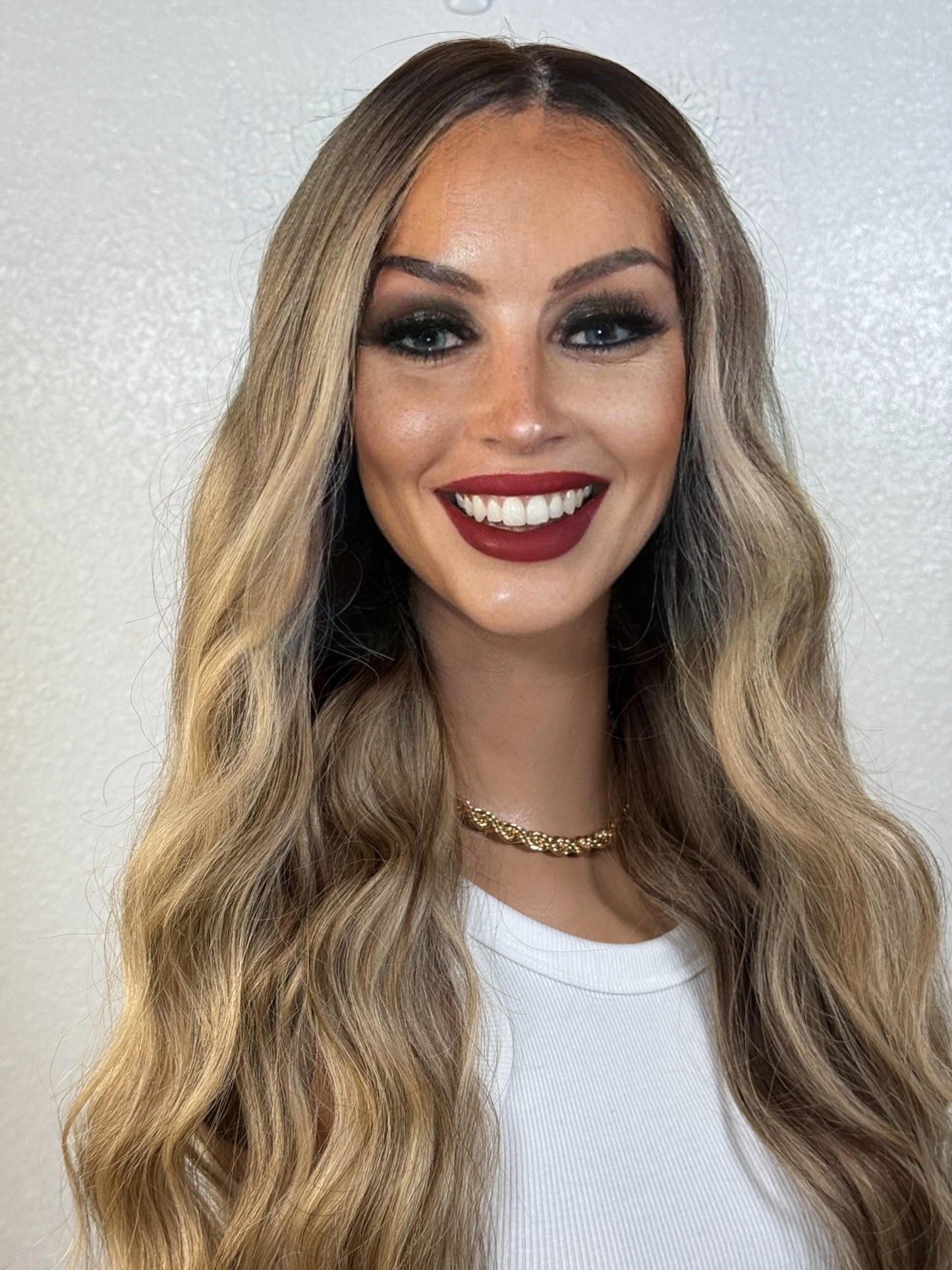 "TAMRA" HUMAN HAIR LACE TOP WIG 22" - BLONDE BALAYAGE