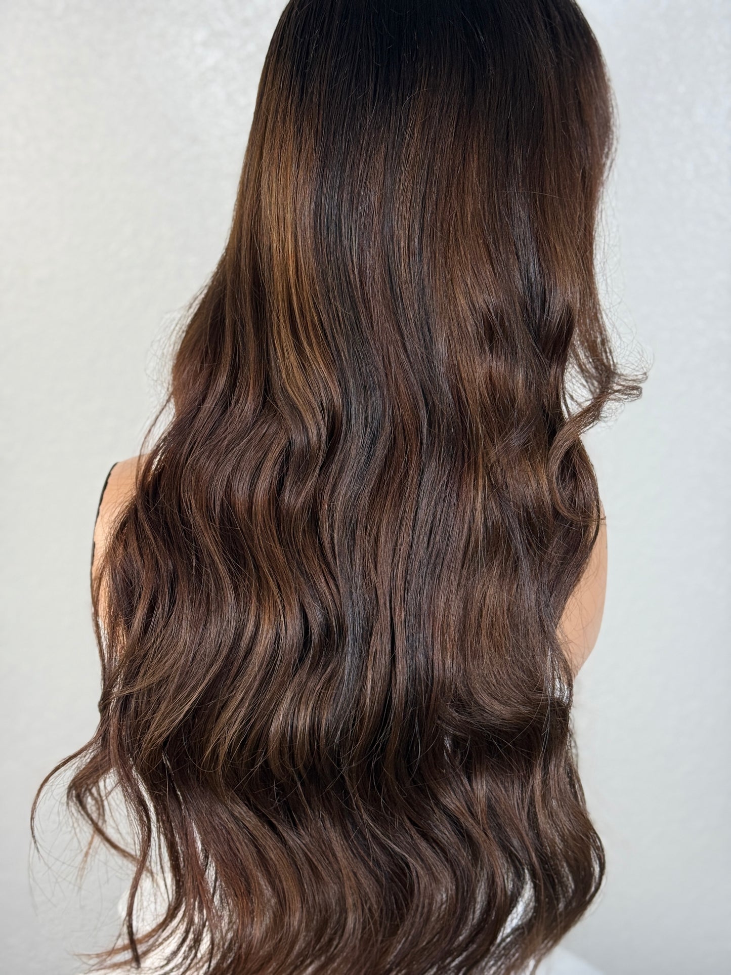 “TEDDI" HUMAN HAIR LACE TOP WIG 24” - CHOCOLATE BALAYAGE