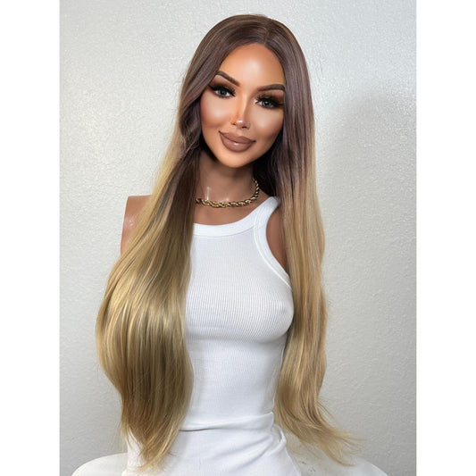 "ARIA" HD INVISIBLE LACE WIG 26" - BROWN TOASTY OMBRE