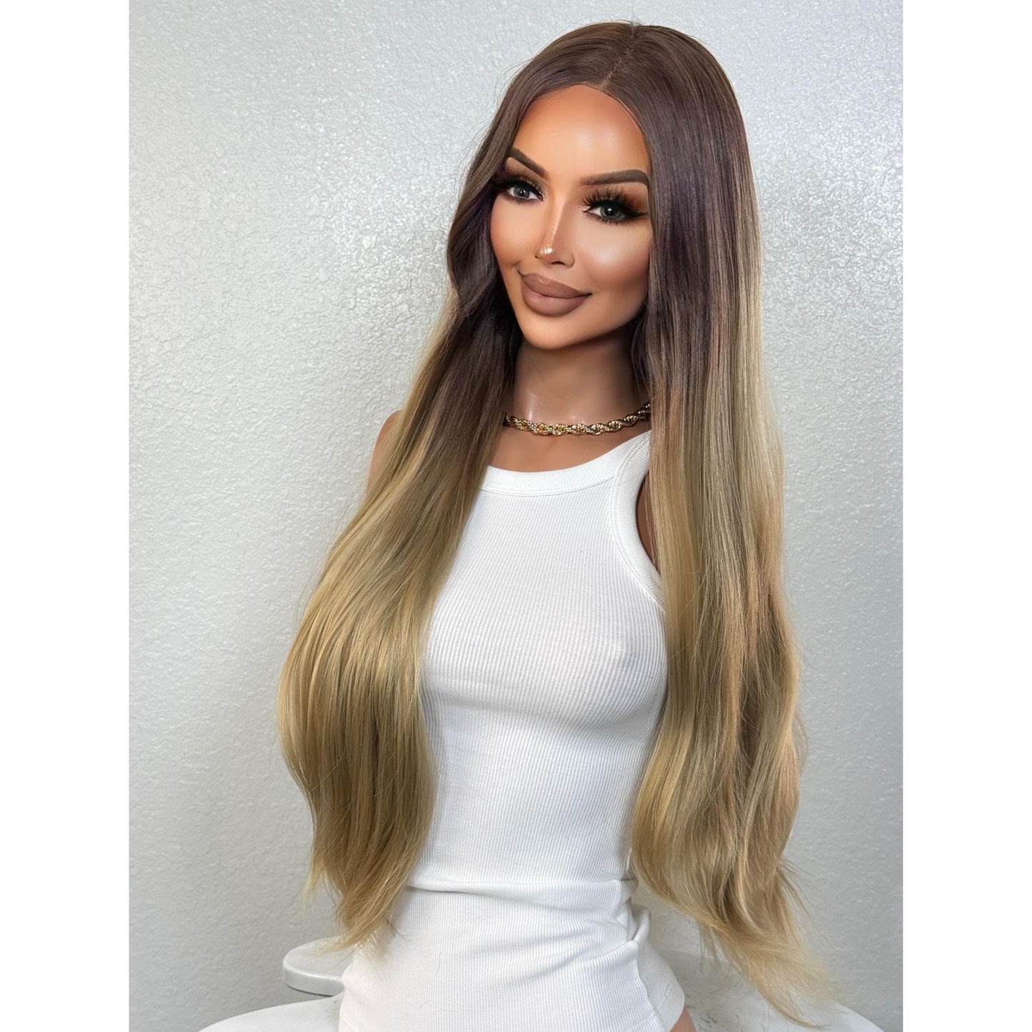 "ARIA" HD INVISIBLE LACE WIG 26" - BROWN TOASTY OMBRE