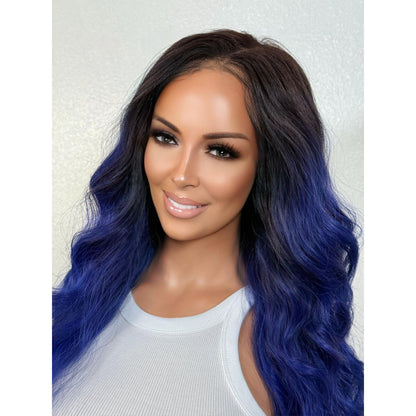 "COBALT" MONOFILAMENT WIG 24" - BLUE