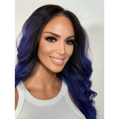 "COBALT" MONOFILAMENT WIG 24" - BLUE