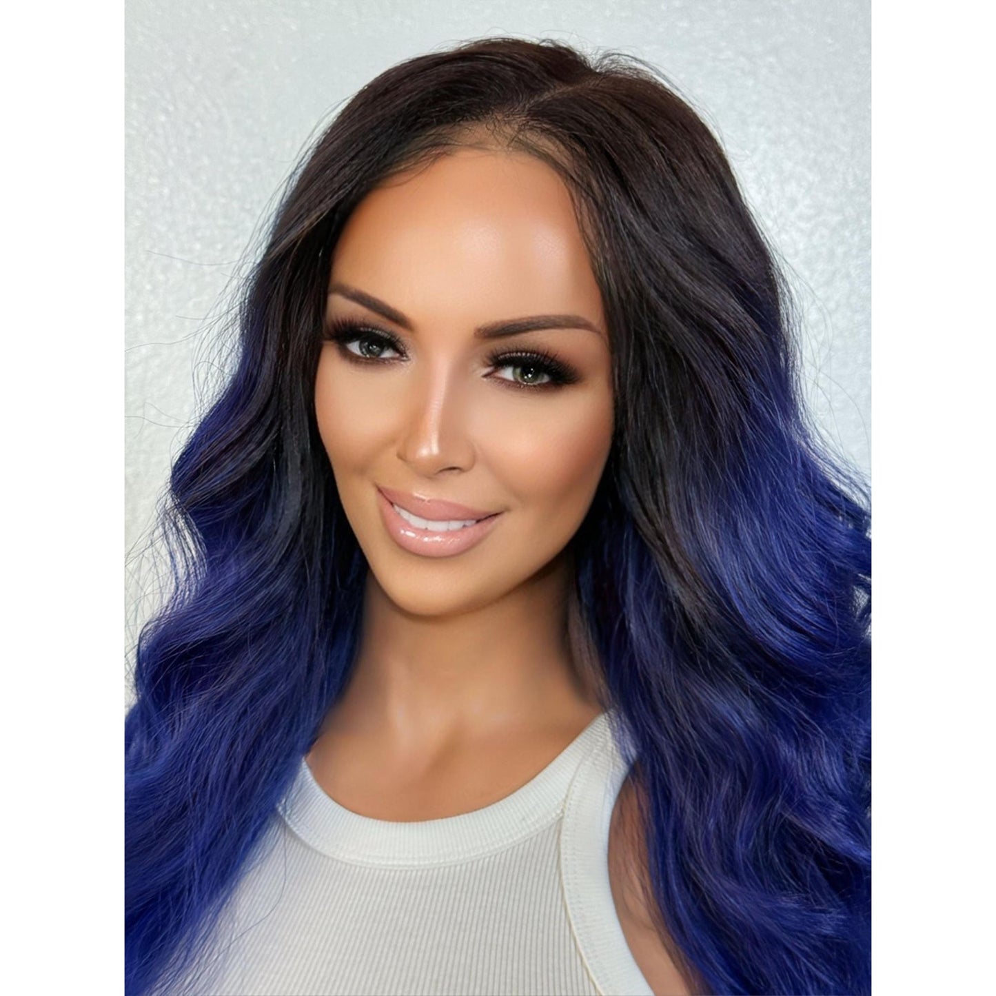 "COBALT" MONOFILAMENT WIG 24" - BLUE