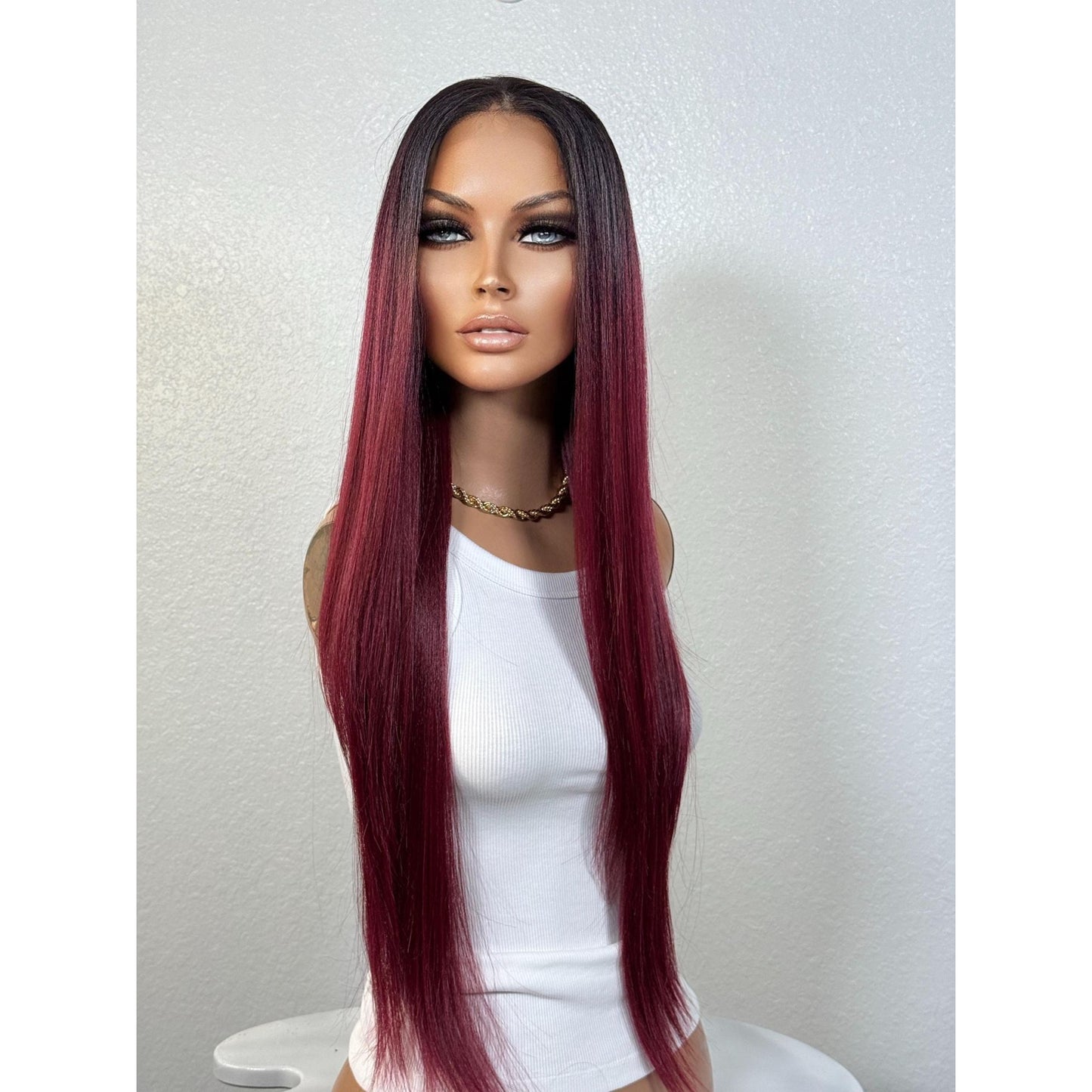 "GARNET" MONOFILAMENT WIG 28" - RED