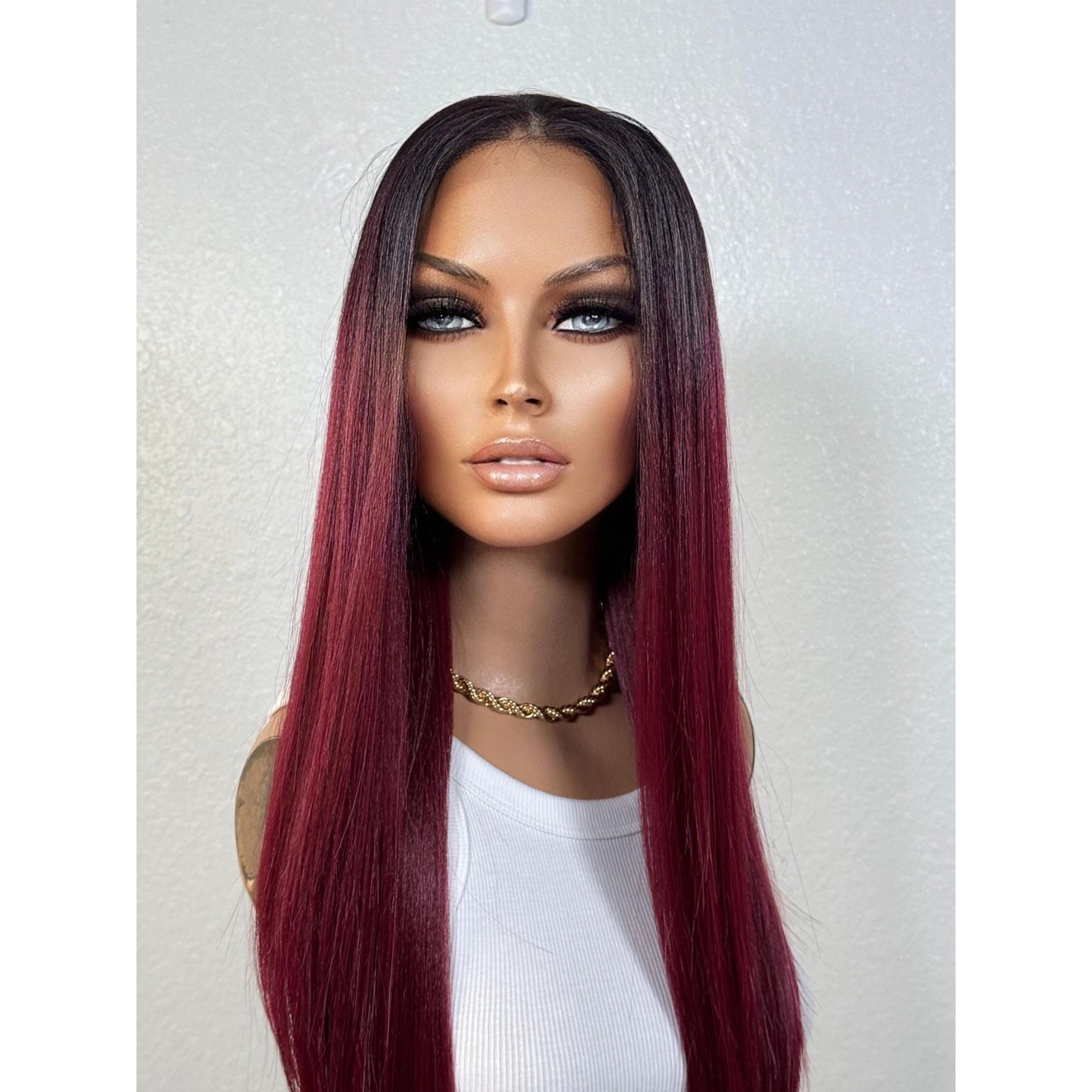 "GARNET" MONOFILAMENT WIG 28" - RED