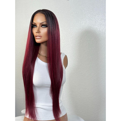 "GARNET" MONOFILAMENT WIG 28" - RED