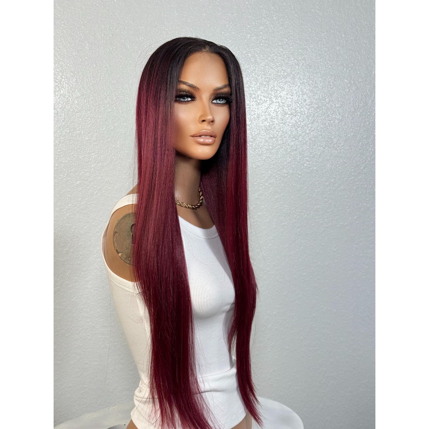 "GARNET" MONOFILAMENT WIG 28" - RED