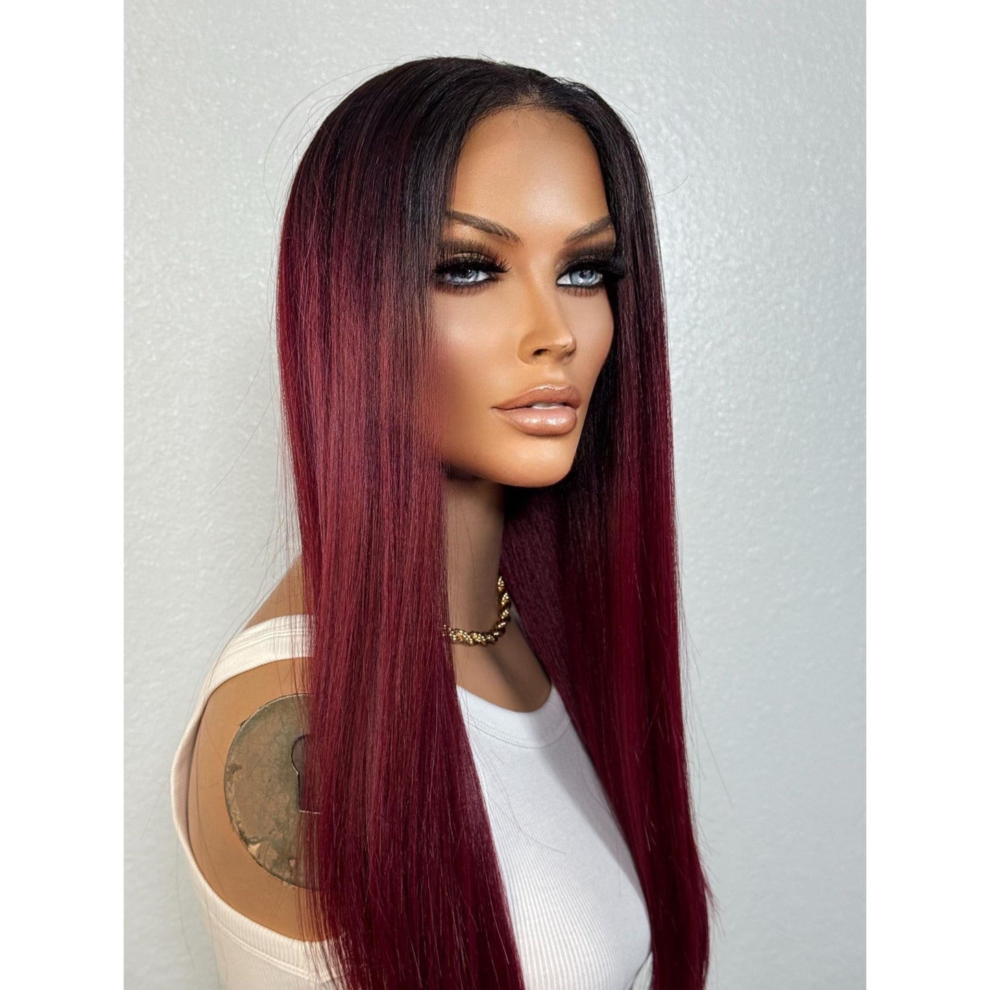 "GARNET" MONOFILAMENT WIG 28" - RED