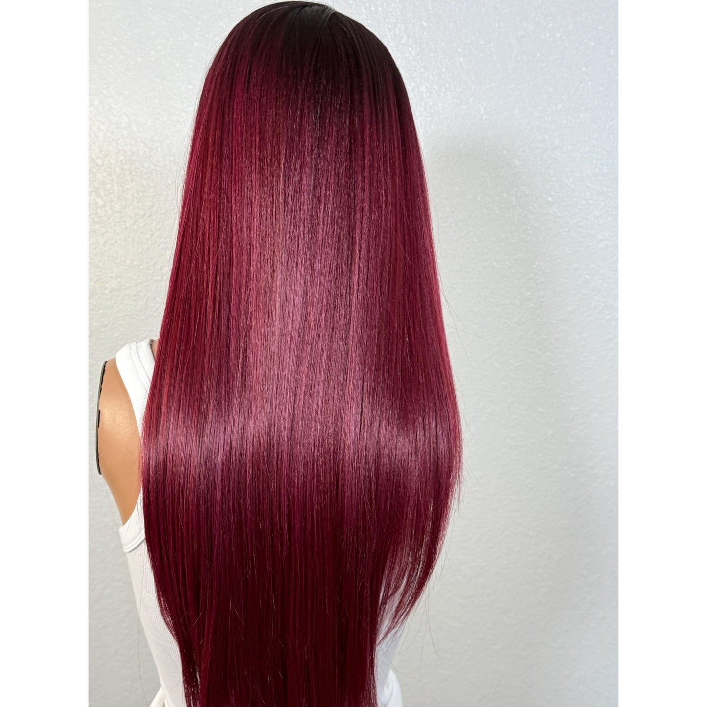 "GARNET" MONOFILAMENT WIG 28" - RED