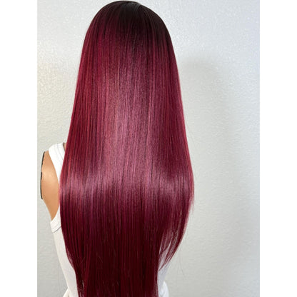 "GARNET" MONOFILAMENT WIG 28" - RED