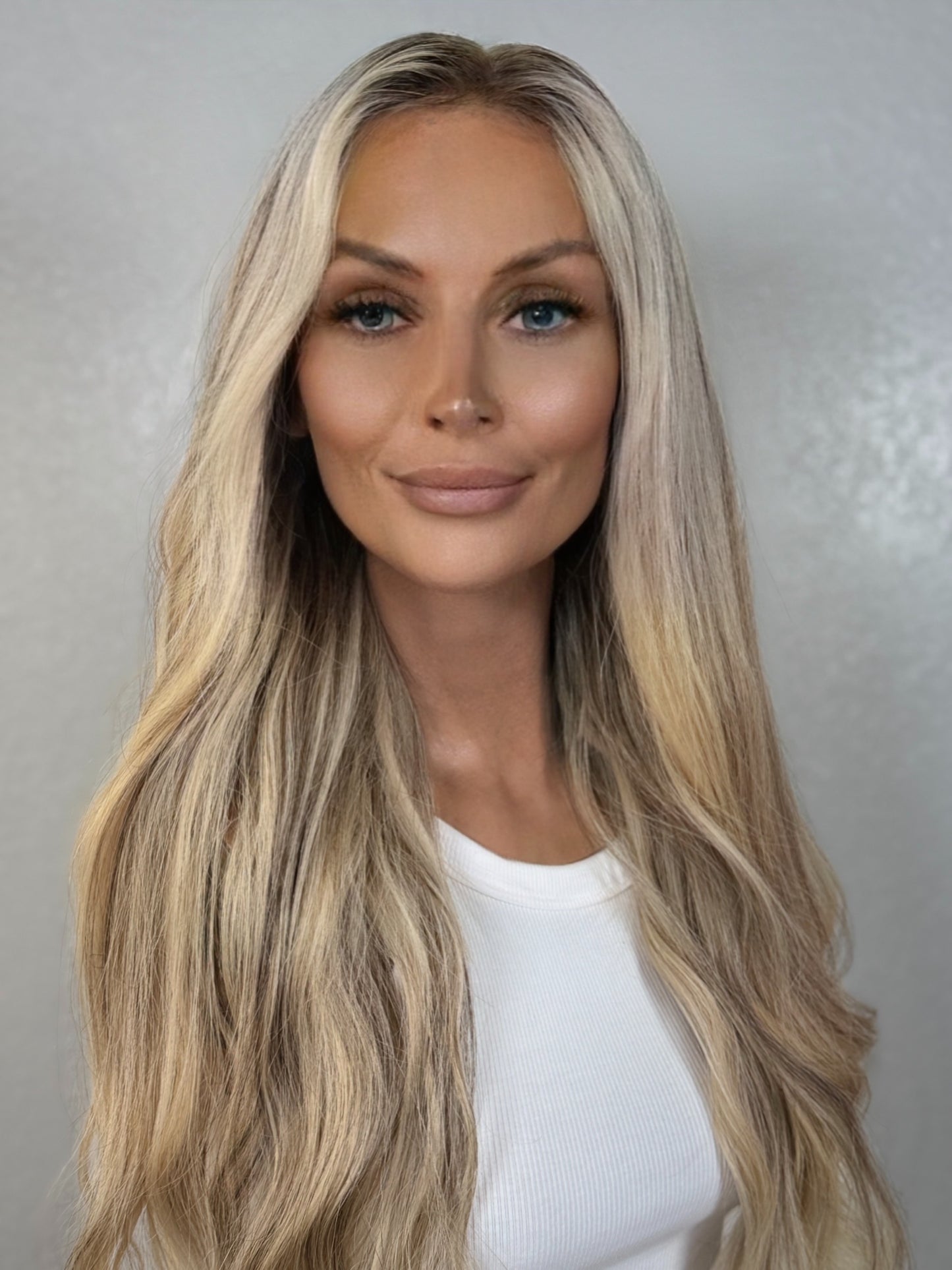 “HEATHER" HUMAN HAIR LACE TOP WIG 24” - BLONDE BALAYAGE