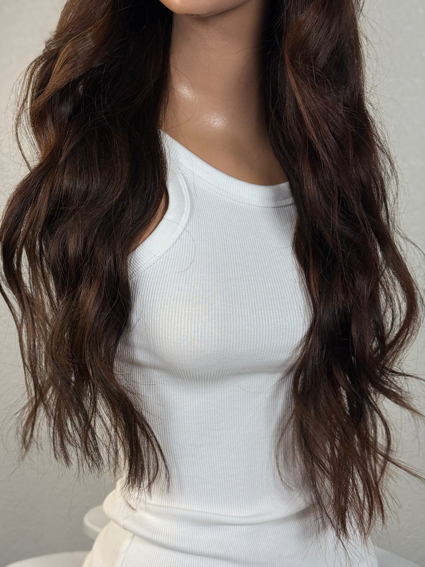 “TEDDI" HUMAN HAIR LACE TOP WIG 24” - CHOCOLATE BALAYAGE