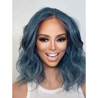 "SAPPHIRE" LACE FRONT WIG 12" - BLUE