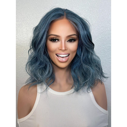 "SAPPHIRE" LACE FRONT WIG 12" - BLUE