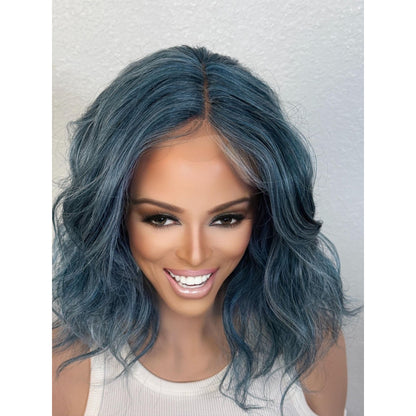 "SAPPHIRE" LACE FRONT WIG 12" - BLUE