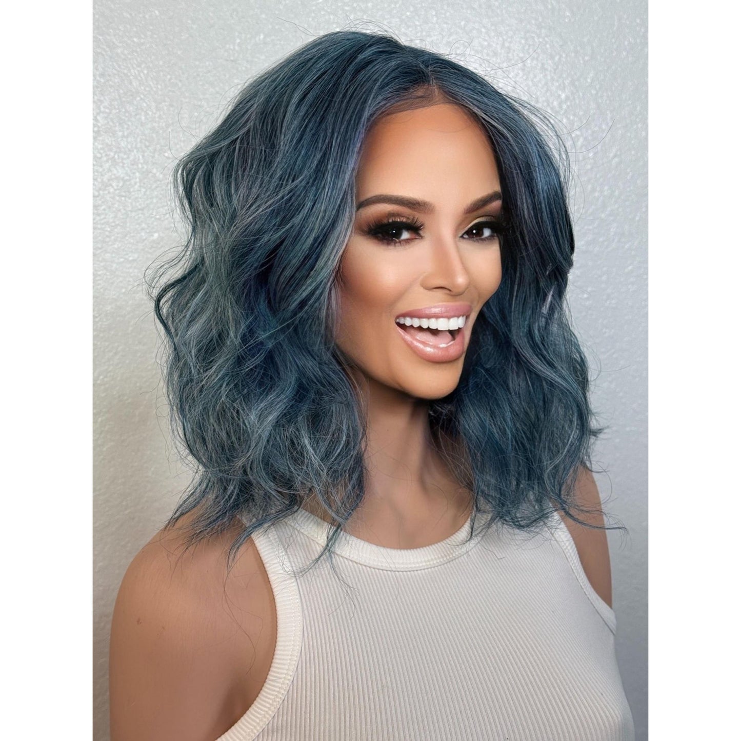 "SAPPHIRE" LACE FRONT WIG 12" - BLUE