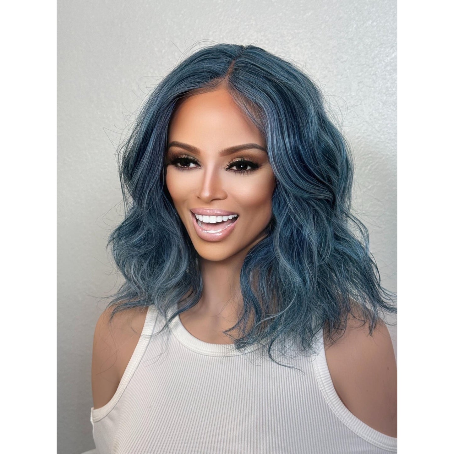 "SAPPHIRE" LACE FRONT WIG 12" - BLUE