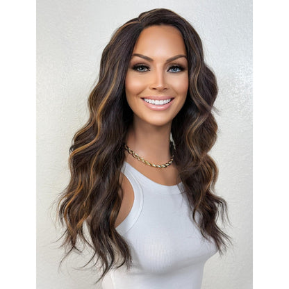 "DARA" LACE FRONT WIG 18" - DARK BROWN