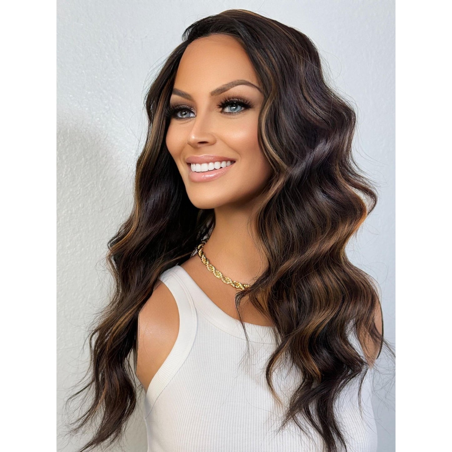 "DARA" LACE FRONT WIG 18" - DARK BROWN