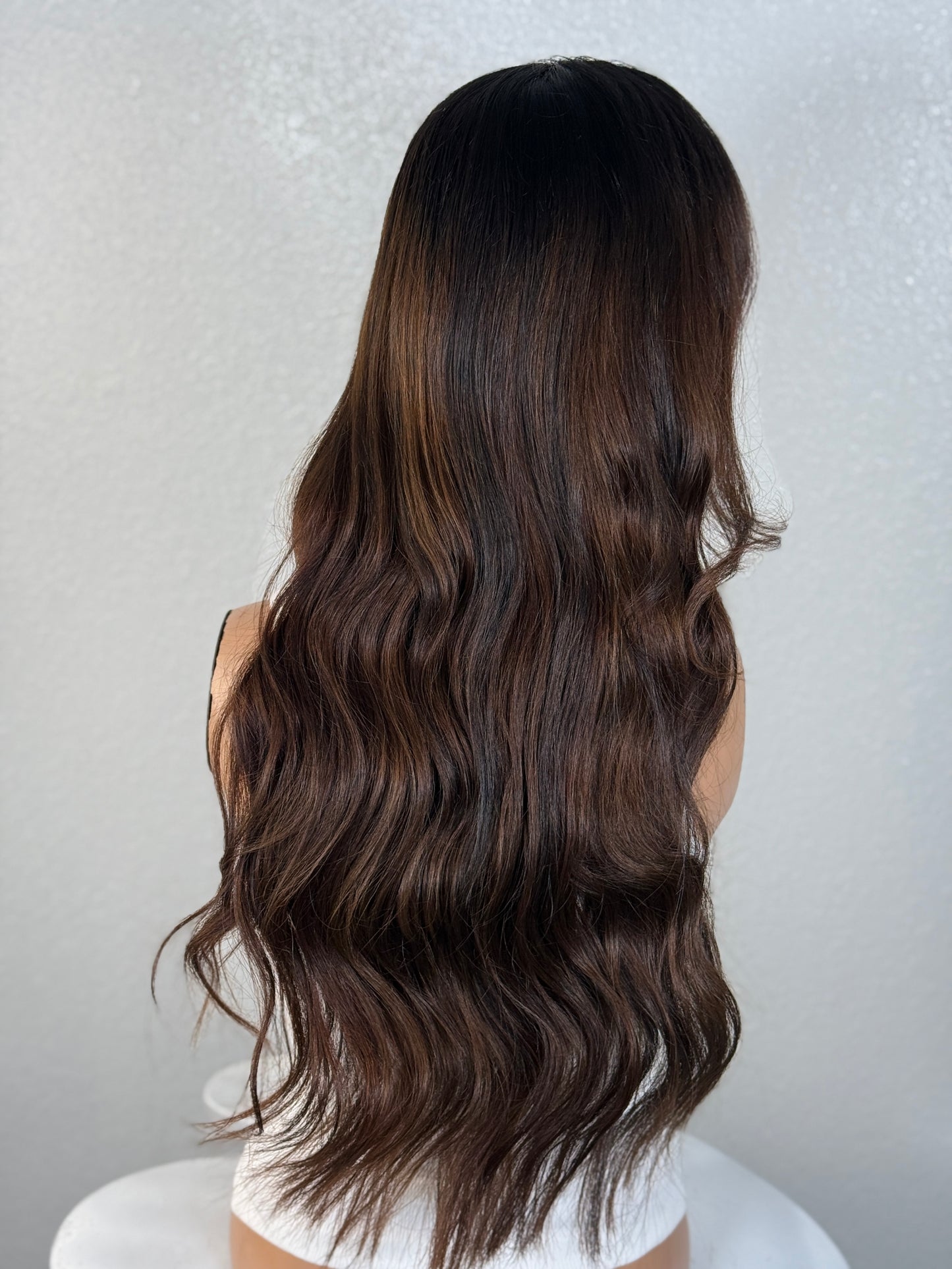 “TEDDI" HUMAN HAIR LACE TOP WIG 24” - CHOCOLATE BALAYAGE