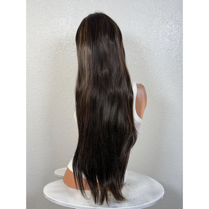 "MEGHAN" HD INVISIBLE LACE WIG 26" - BROWN CHOCOLATE