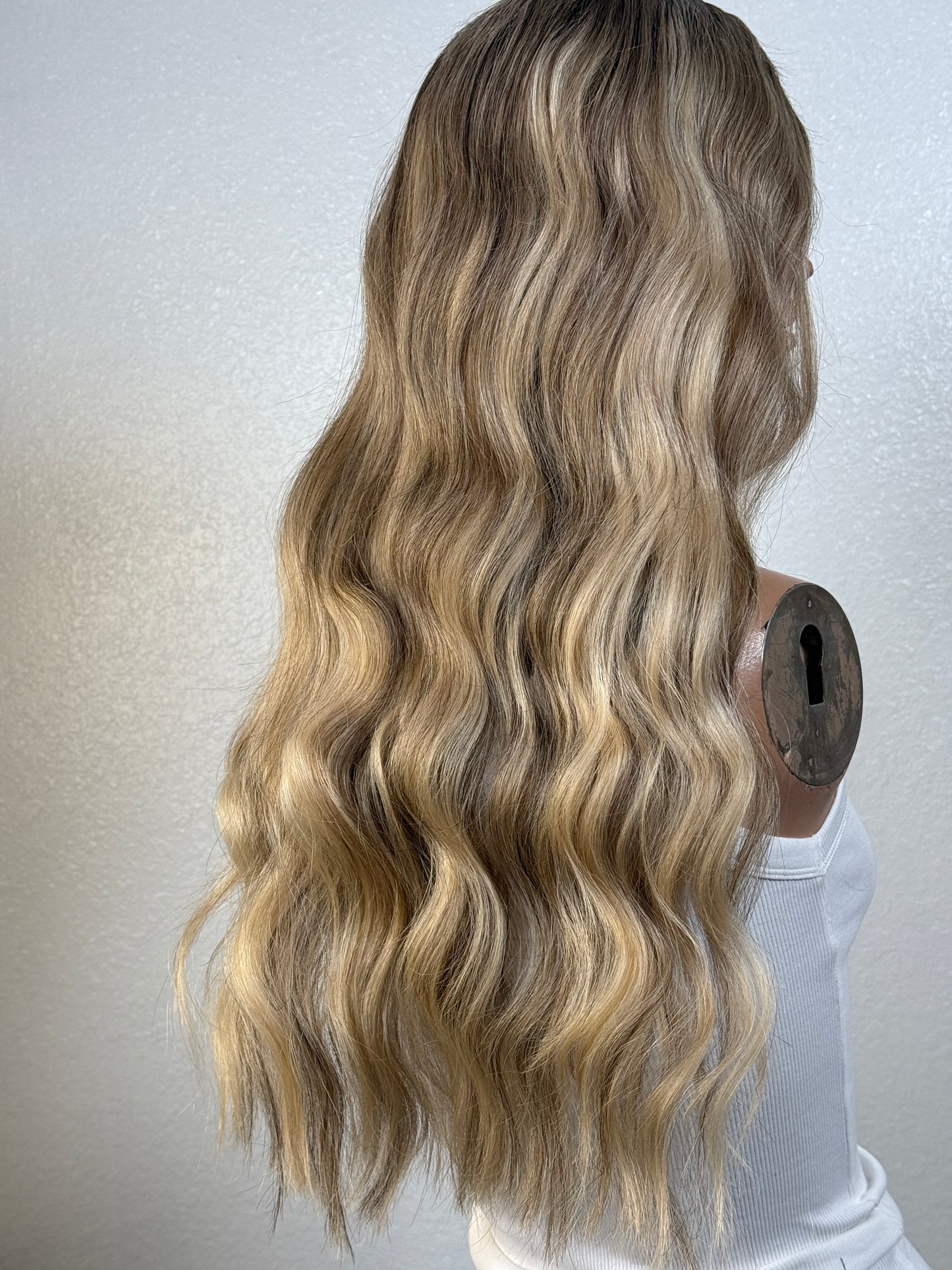 "TAMRA" HUMAN HAIR LACE TOP WIG 22" - BLONDE BALAYAGE