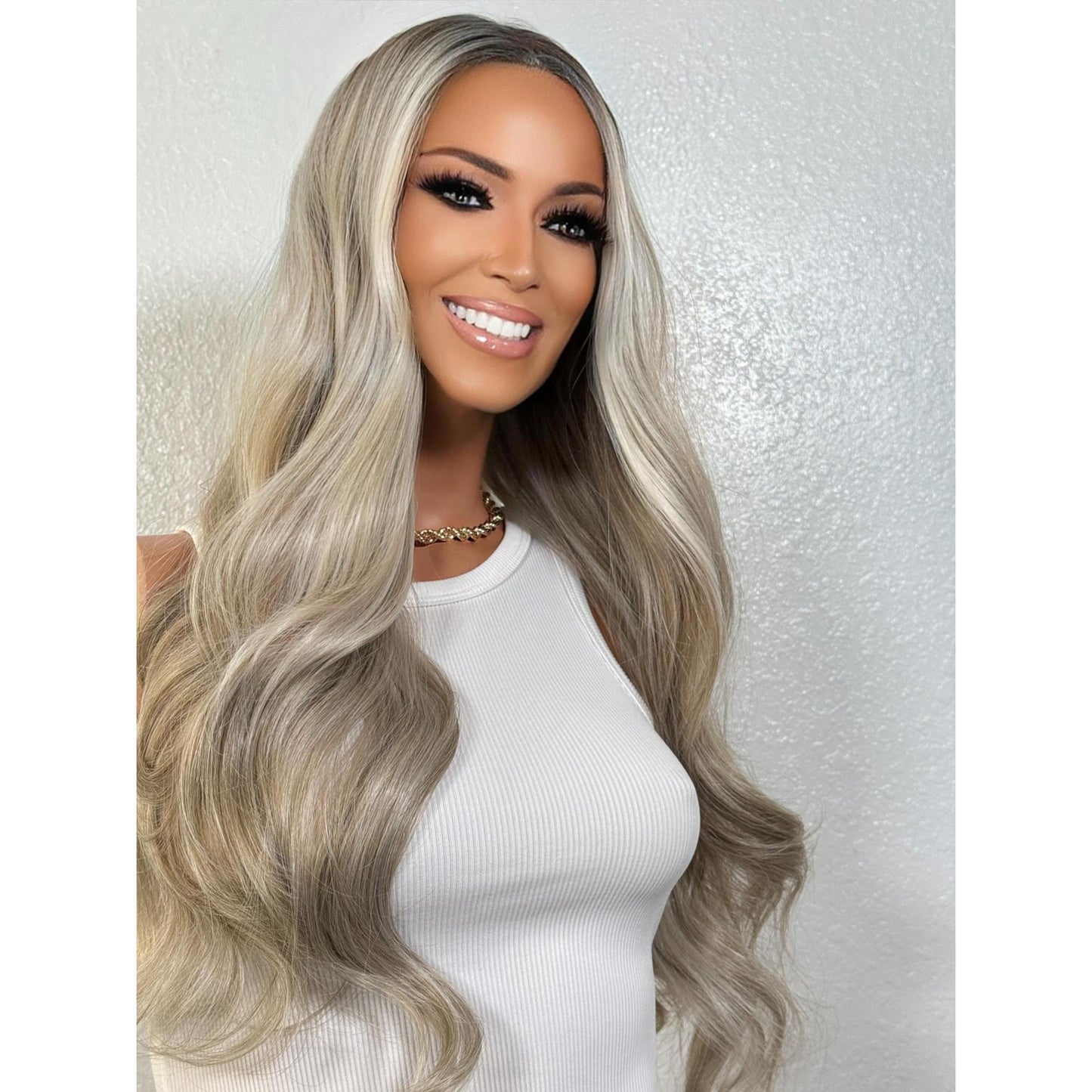 "BRENNA" HD INVISIBLE LACE WIG 24" - ICY BLONDE