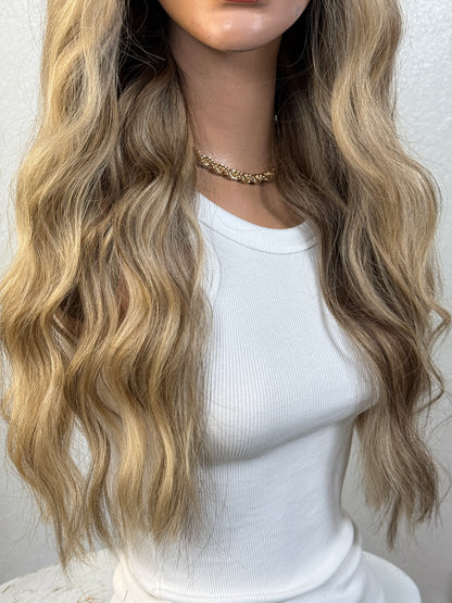 "TAMRA" HUMAN HAIR LACE TOP WIG 22" - BLONDE BALAYAGE