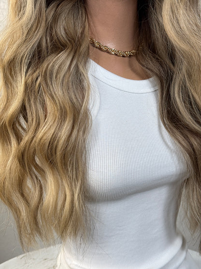 "TAMRA" HUMAN HAIR LACE TOP WIG 22" - BLONDE BALAYAGE