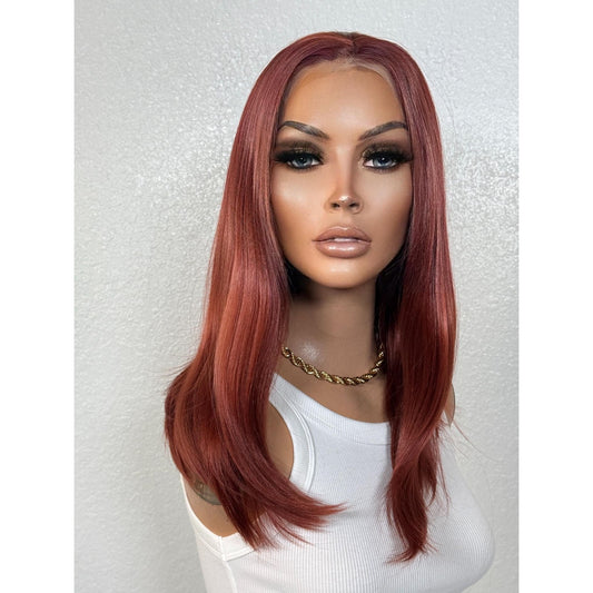 "BRIDGET" HD INVISIBLE LACE WIG 14" - AUBURN COPPER