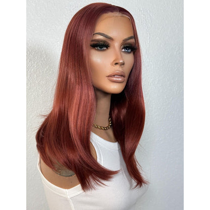 "BRIDGET" HD INVISIBLE LACE WIG 14" - AUBURN COPPER