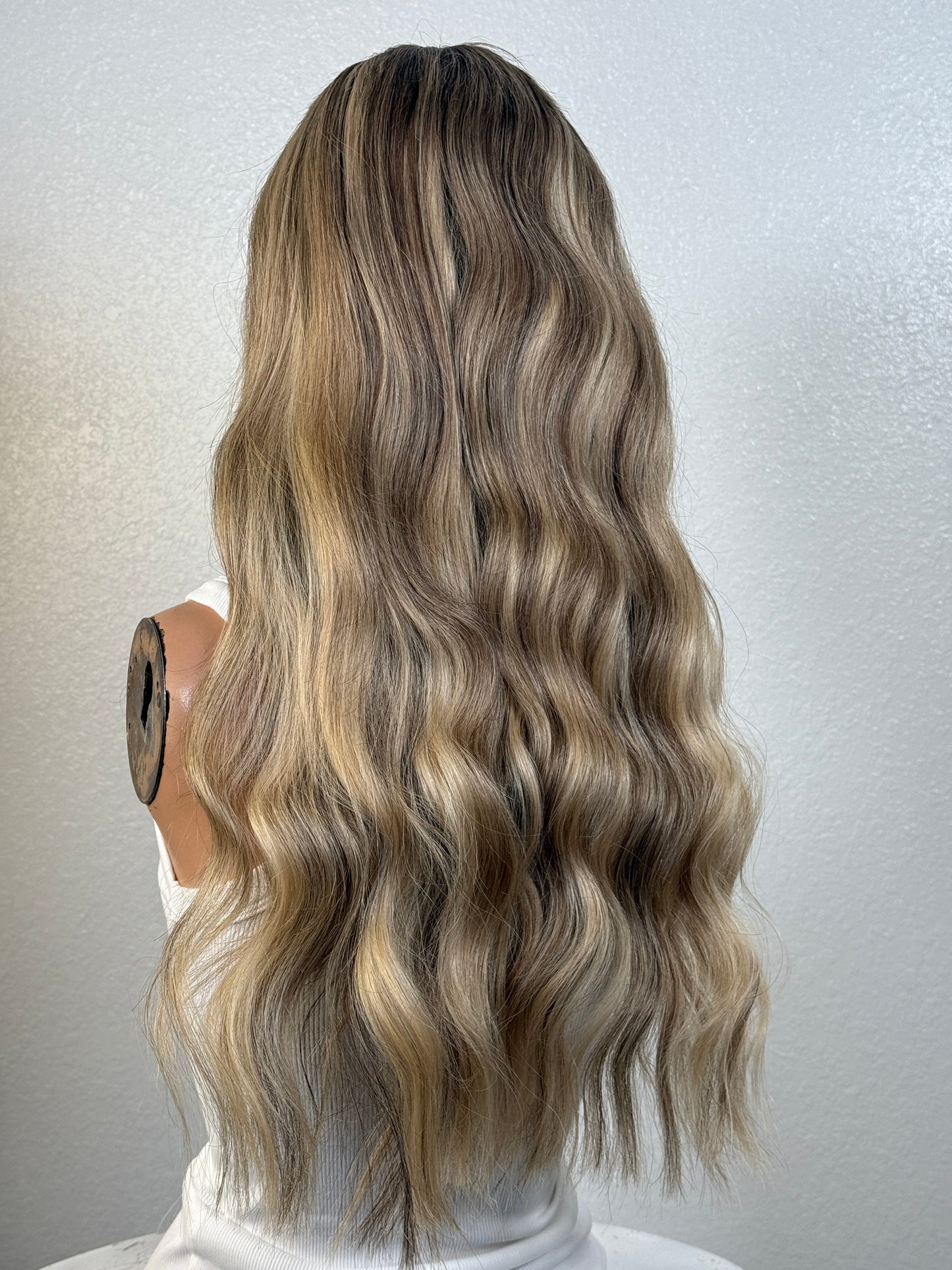 "TAMRA" HUMAN HAIR LACE TOP WIG 22" - BLONDE BALAYAGE