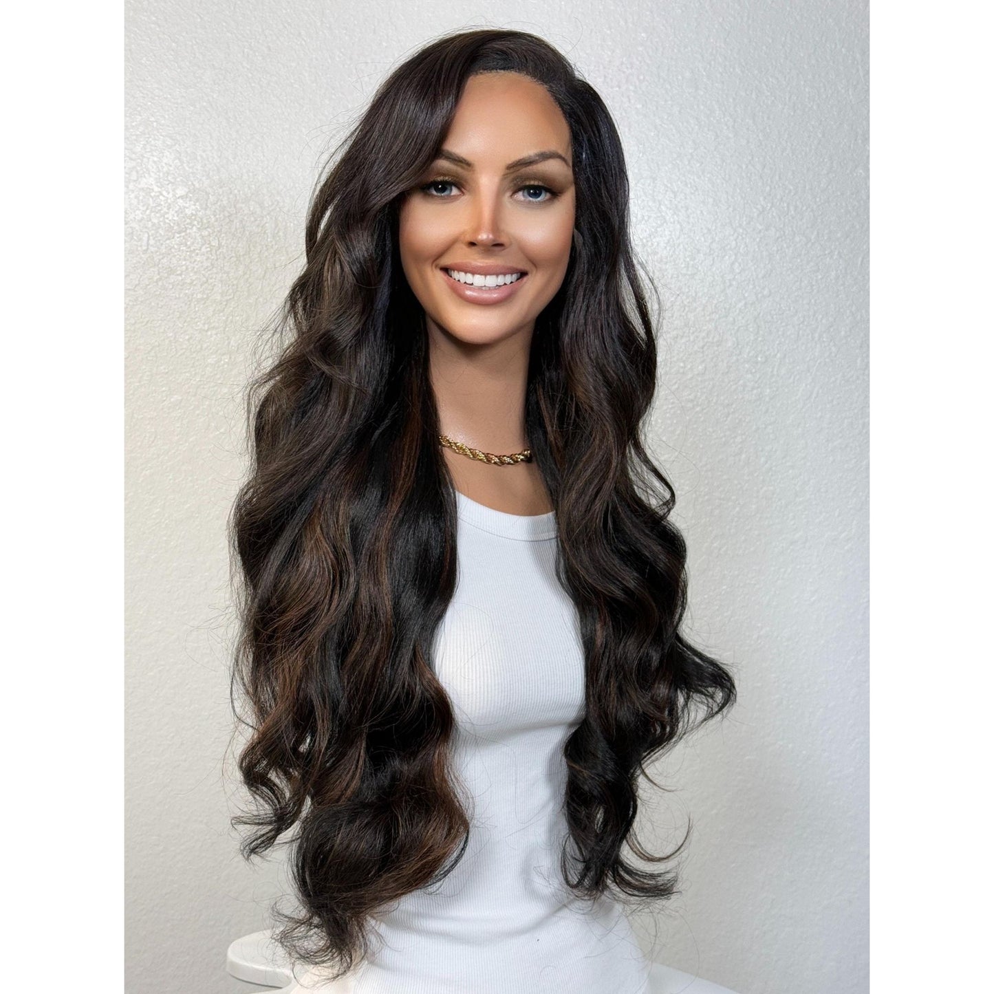 "BILLIE" MONOFILAMENT WIG 26" - BLACK BALAYAGE