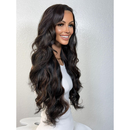 "BILLIE" MONOFILAMENT WIG 26" - BLACK BALAYAGE