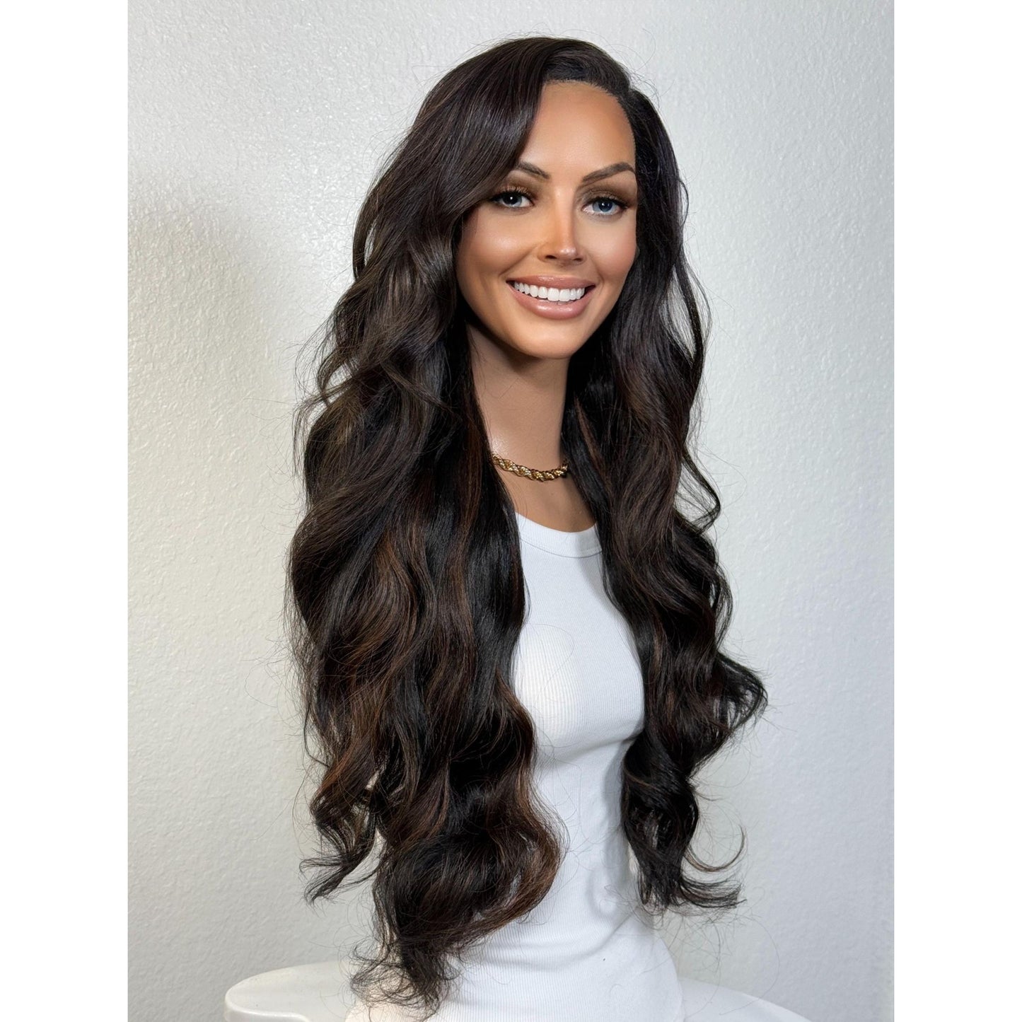 "BILLIE" MONOFILAMENT WIG 26" - BLACK BALAYAGE