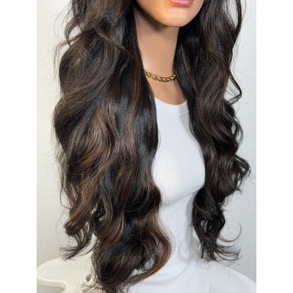 "BILLIE" MONOFILAMENT WIG 26" - BLACK BALAYAGE