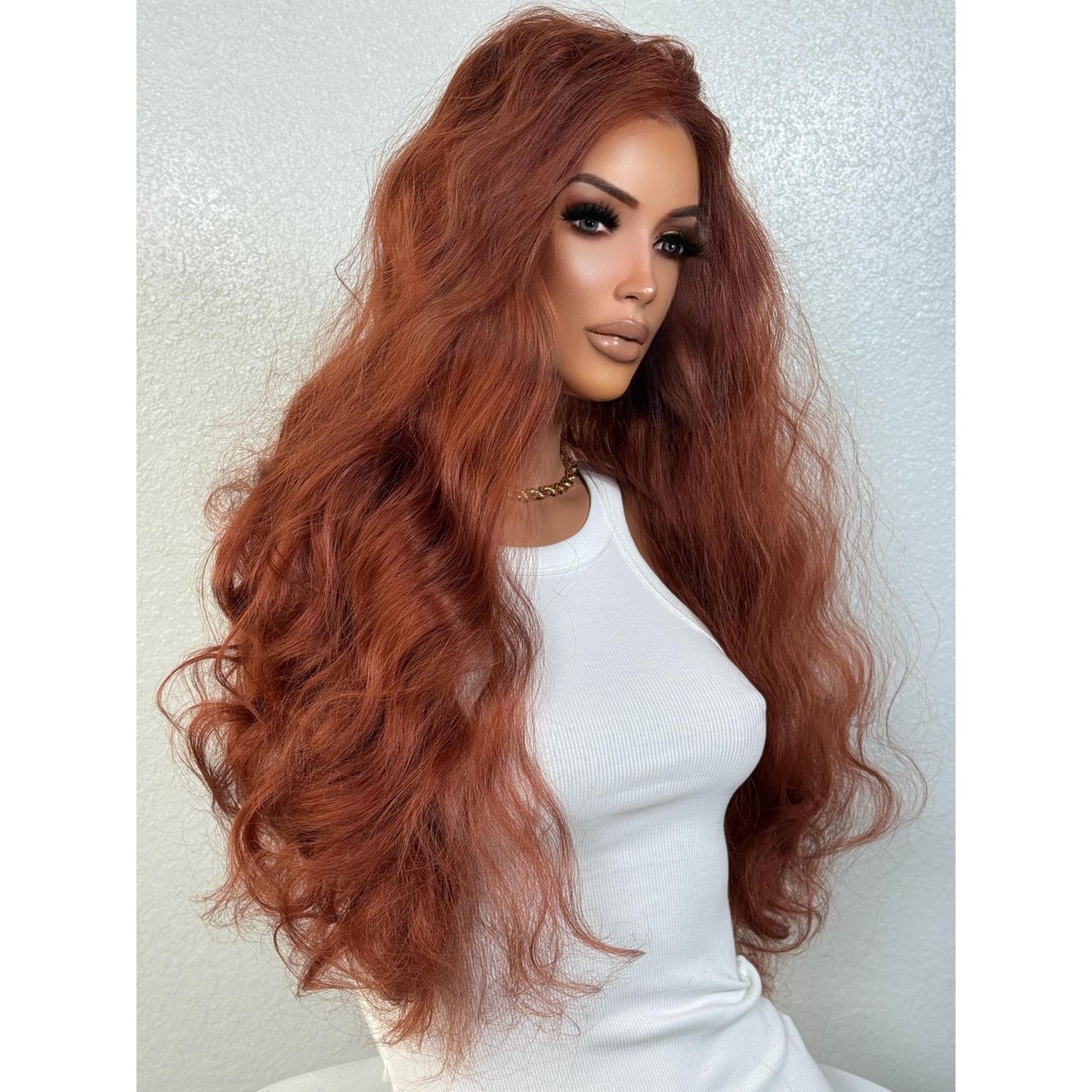 "BETTHENY" HD INVISIBLE LACE WIG 24" - AUBURN COPPER