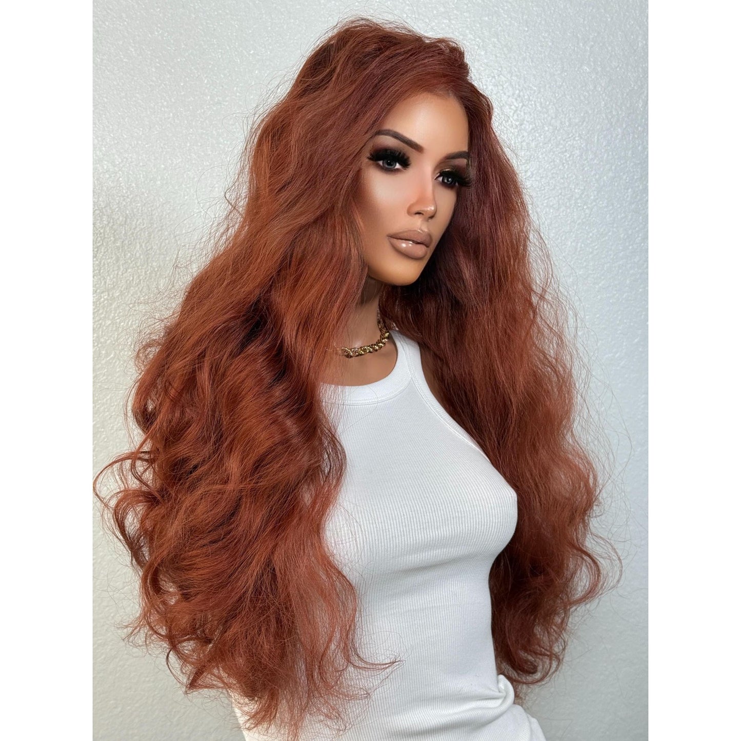 "BETTHENY" HD INVISIBLE LACE WIG 24" - AUBURN COPPER