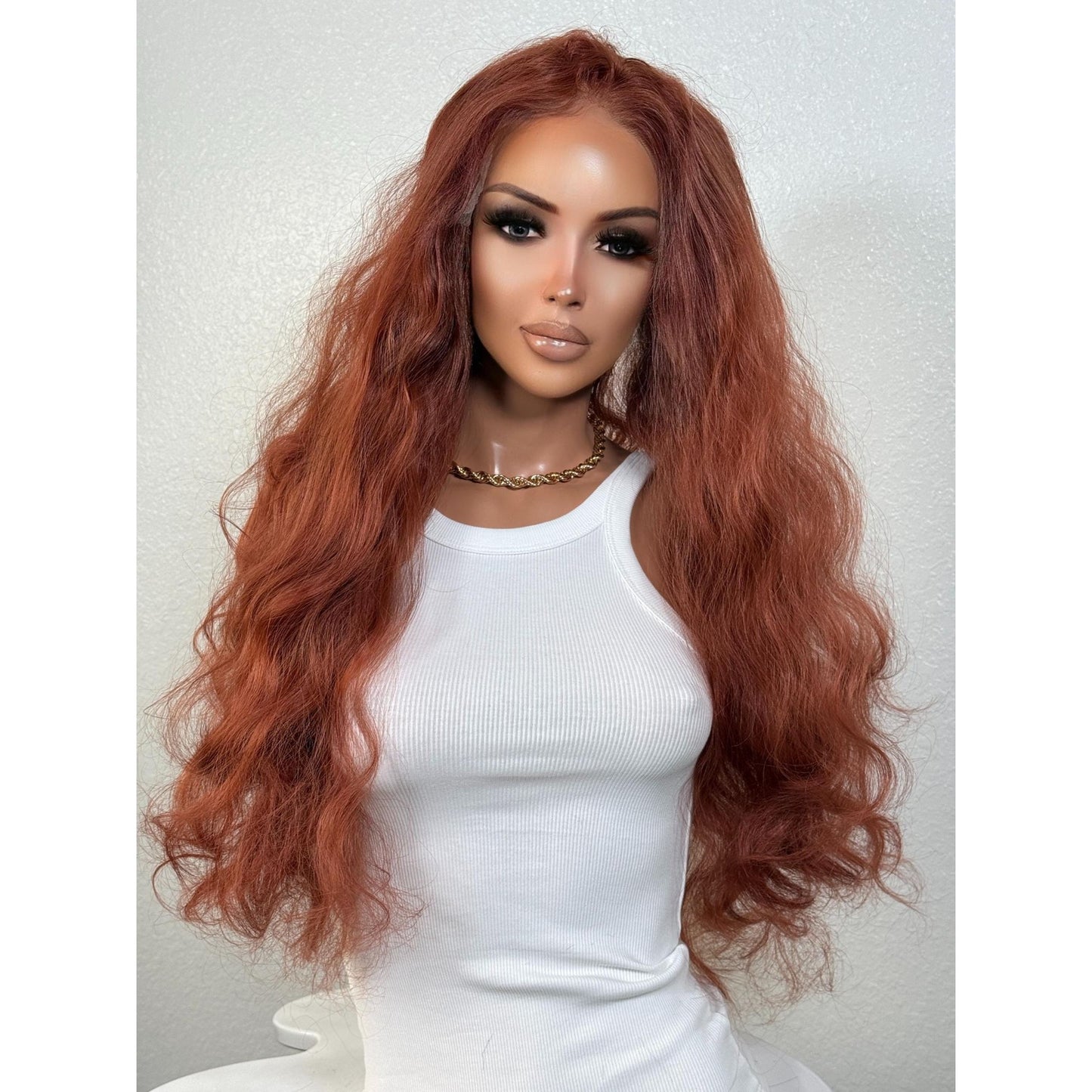 "BETTHENY" HD INVISIBLE LACE WIG 24" - AUBURN COPPER