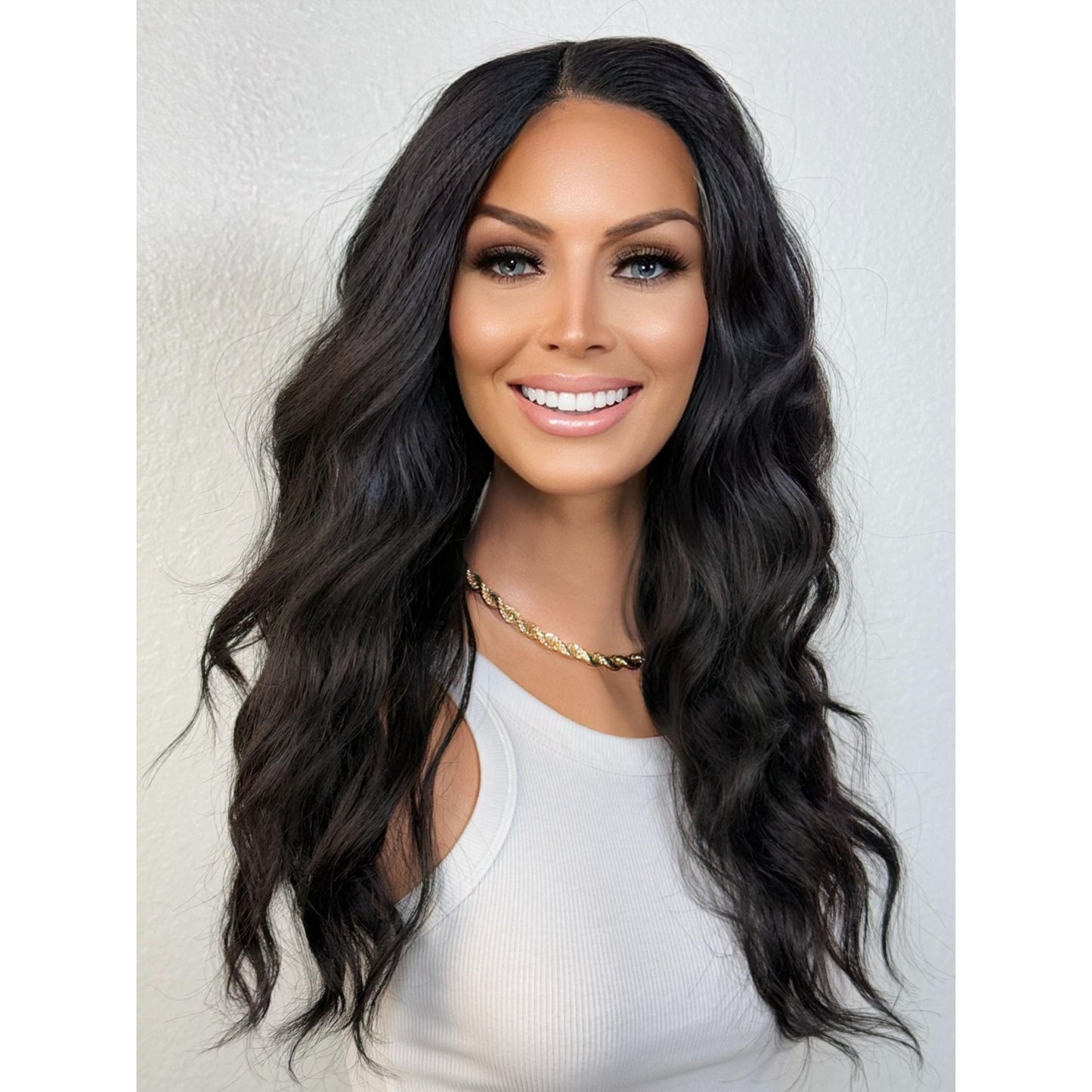 "LYNN" LACE FRONT WIG 18" - JET BLACK