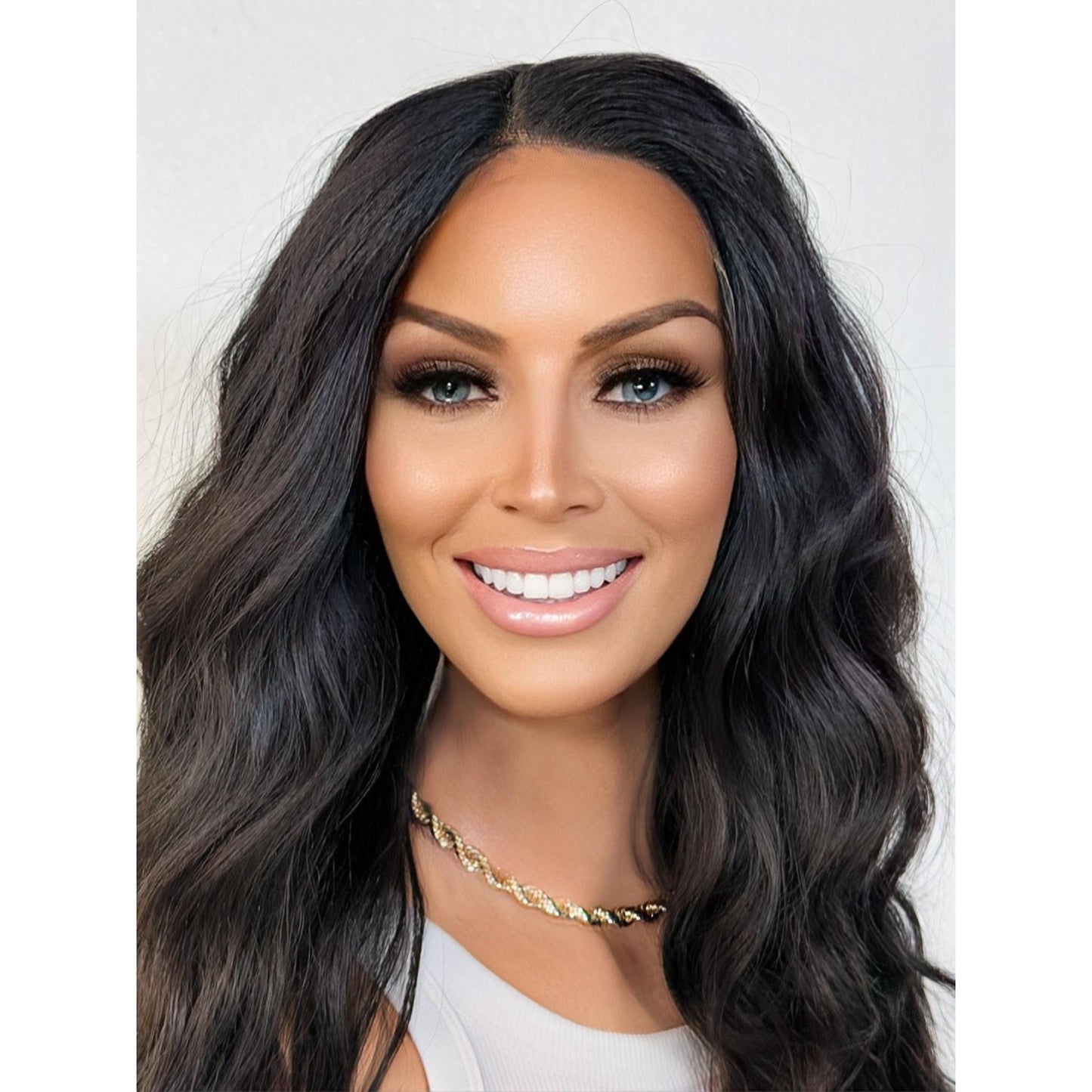 "LYNN" LACE FRONT WIG 18" - JET BLACK