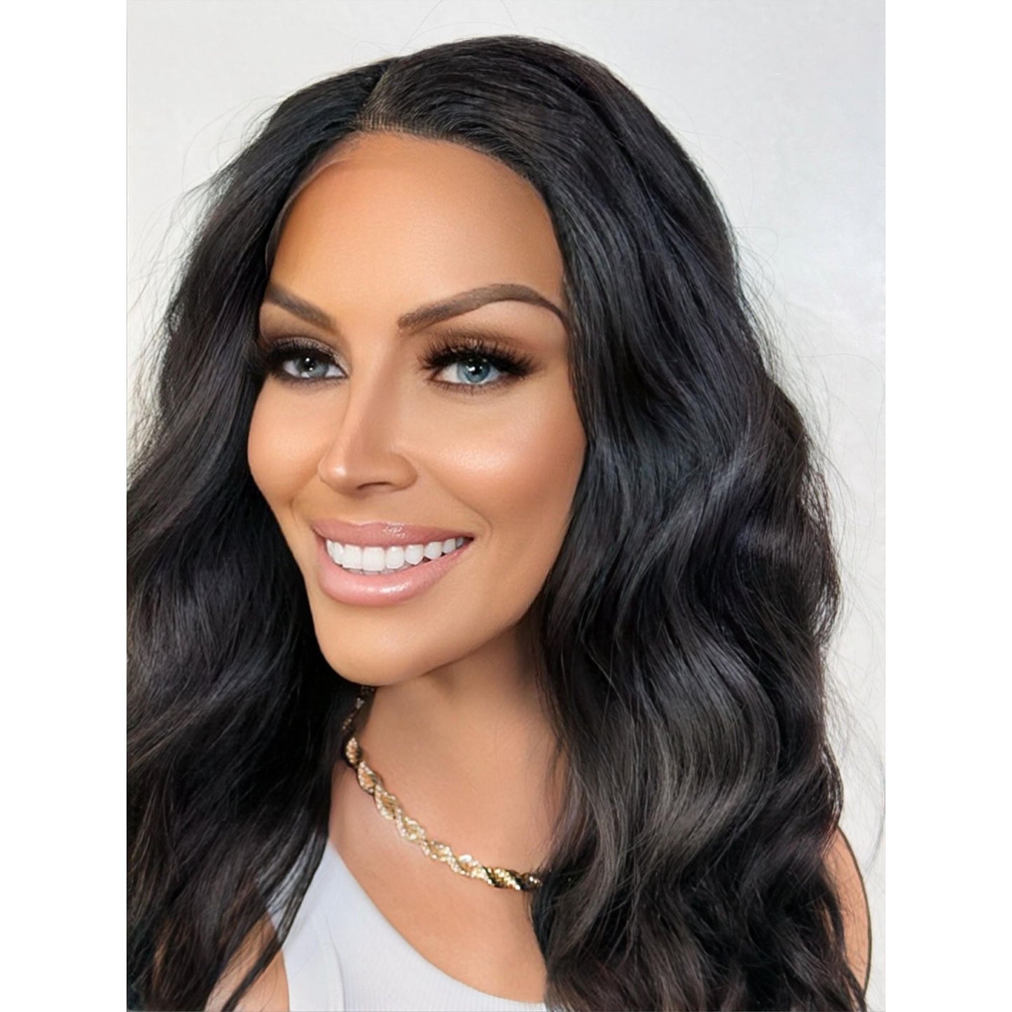 "LYNN" LACE FRONT WIG 18" - JET BLACK