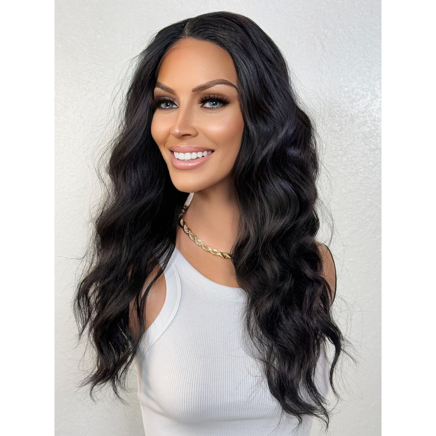 "LYNN" LACE FRONT WIG 18" - JET BLACK