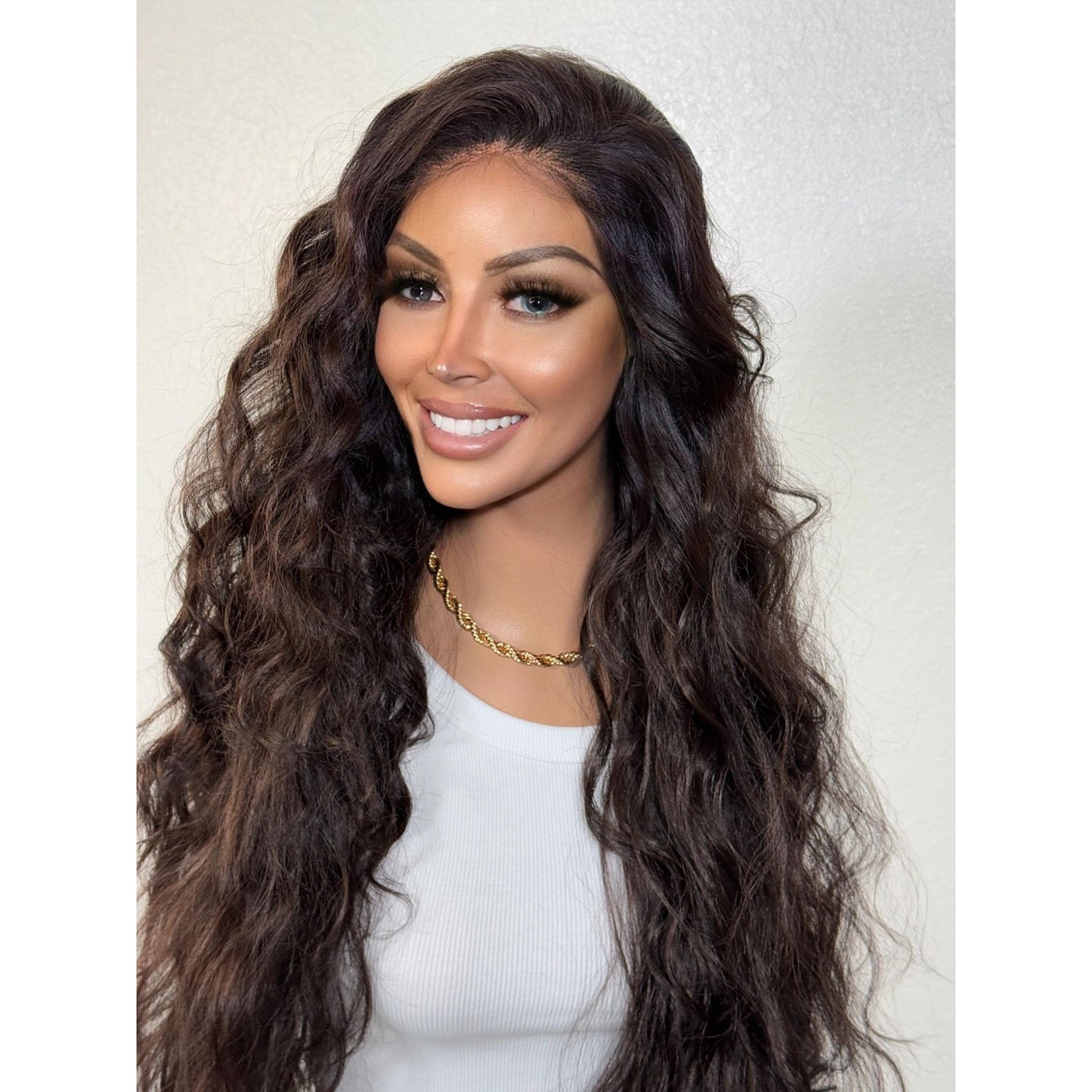 "KAYCE" MONOFILAMENT WIG 30" - DARK BROWN