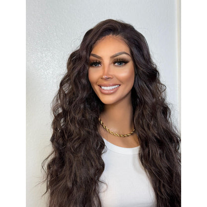 "KAYCE" MONOFILAMENT WIG 30" - DARK BROWN