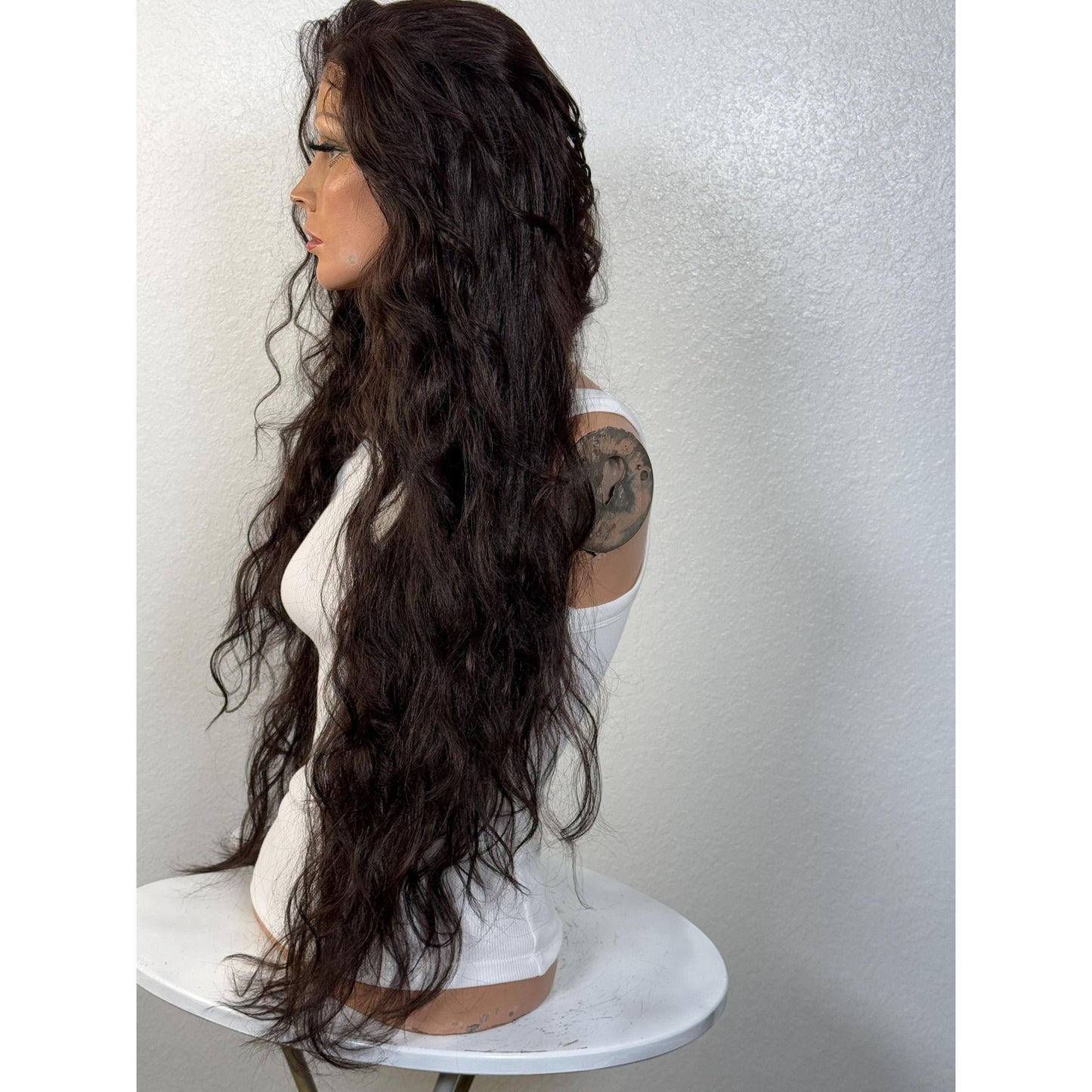 "KAYCE" MONOFILAMENT WIG 30" - DARK BROWN