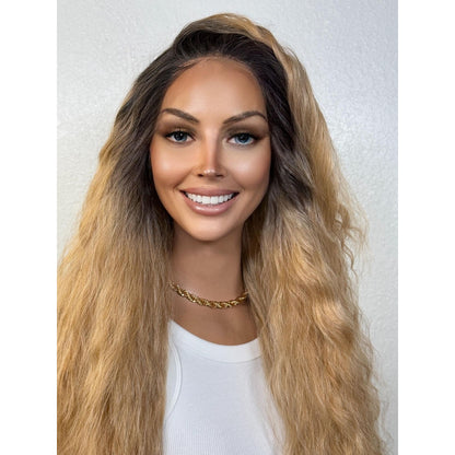 "CELYSE" MONOFILAMENT WIG 26" - ROOTY BLONDE